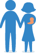 icon graphic of a family with baby