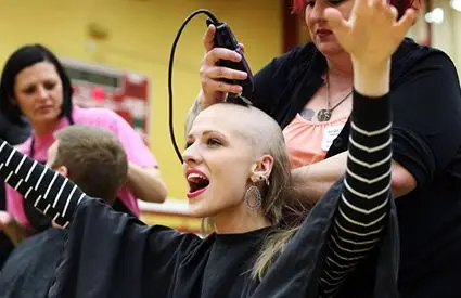 Students at a St. Baldrick's K-12 event