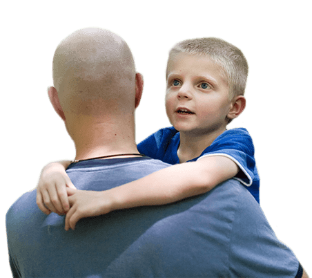 photo of a dad holding his son