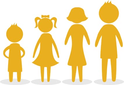 icon of four kids of different ages