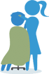 icon graphic of individual shaving their head
