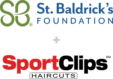 Saint Baldricks and Sport Clips logos combined