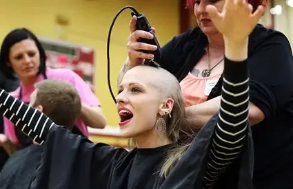 Students at a St. Baldrick's K-12 event