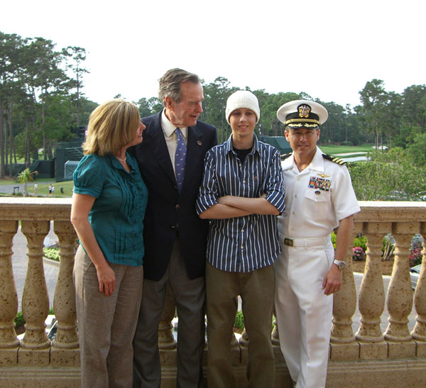 child with cancer with president bush