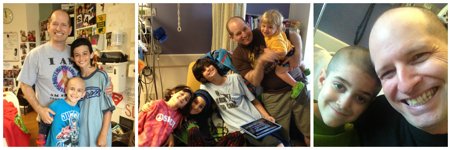 Sam and family while Sam was in treatment for pediatric AML