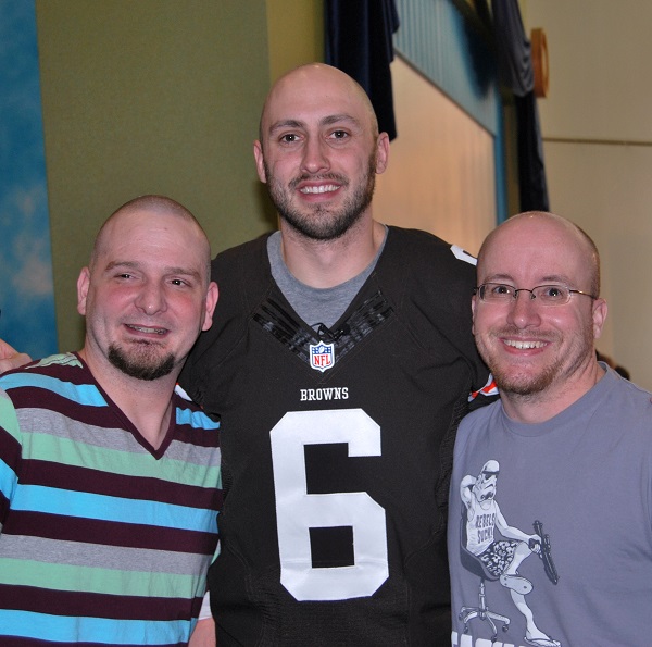 Cleveland Browns quarterback Brian Hoyer after shaving his head