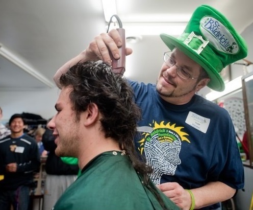 Tom Serratore shaving his head in 2011