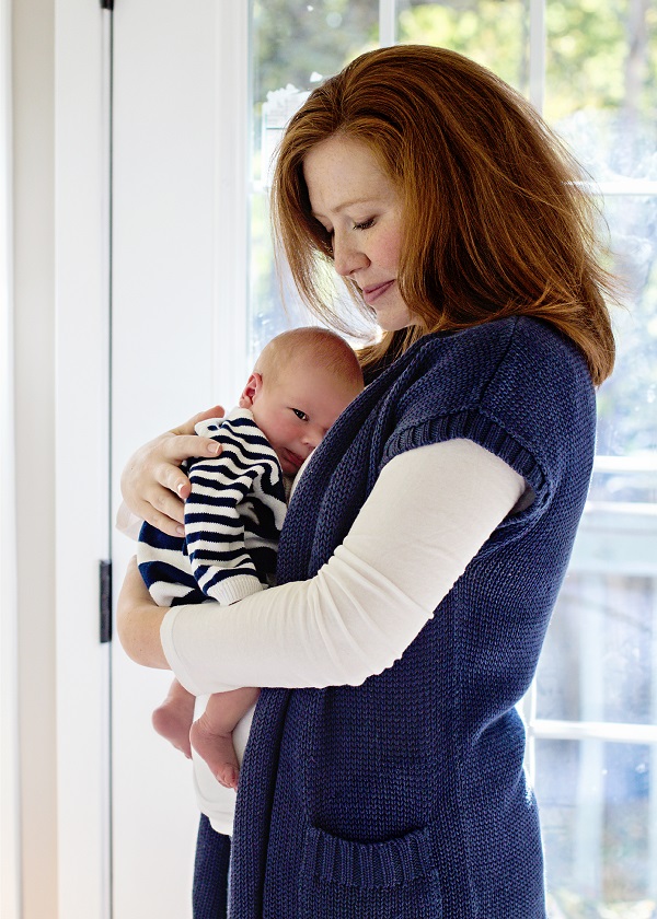 Megan Flynn with her newborn son, Andrew.