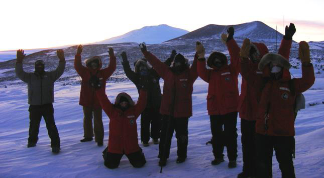 Hands up in Antarctica