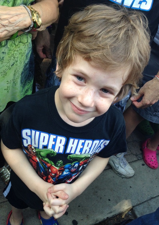 Aaron at a St. Baldrick's signature head-shaving event