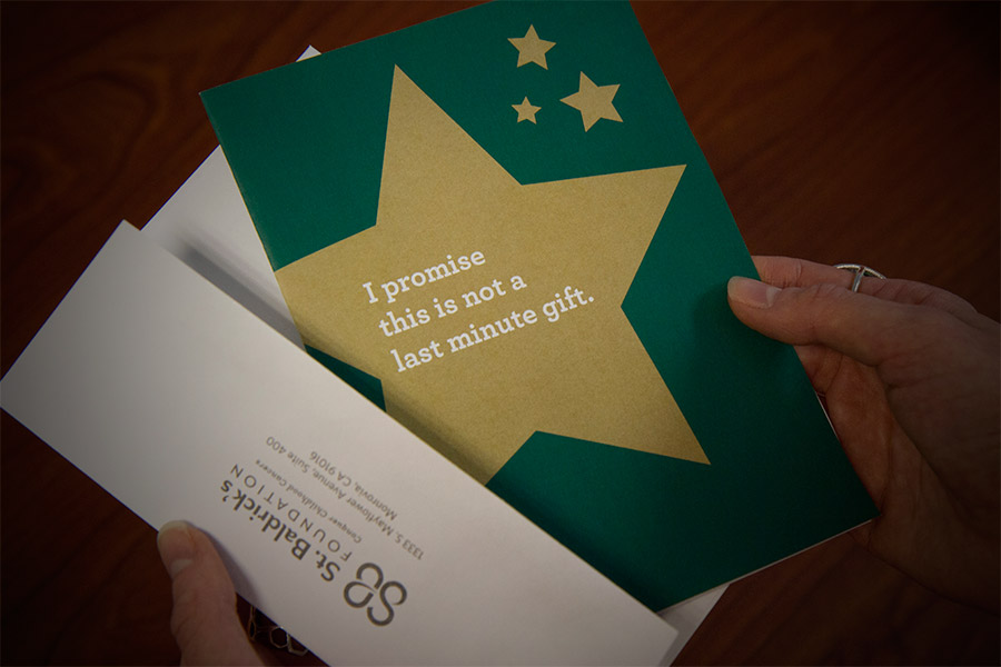 Holiday card in envelope