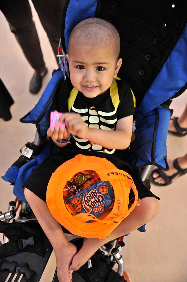 Alan eating Halloween candy