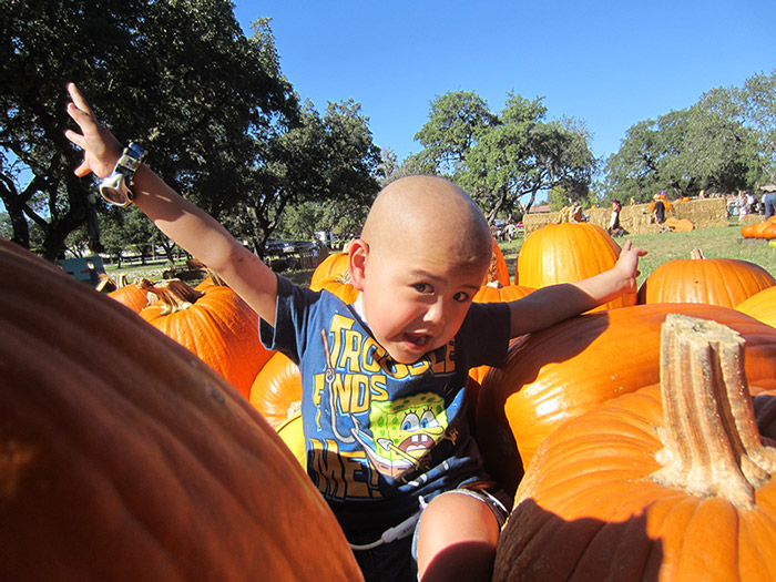 Alan in a pumpkin patch