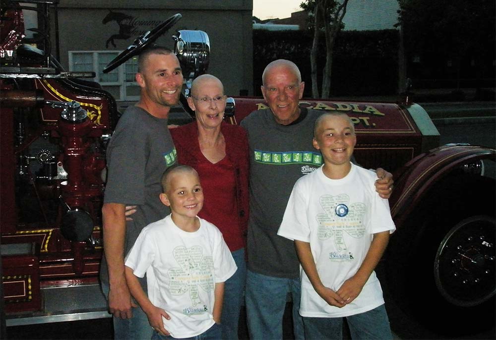 Todd Alonzo and family at a St. Baldrick's event