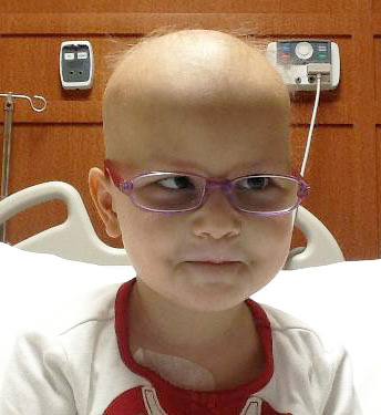 Hannah while in treatment for childhood cancer