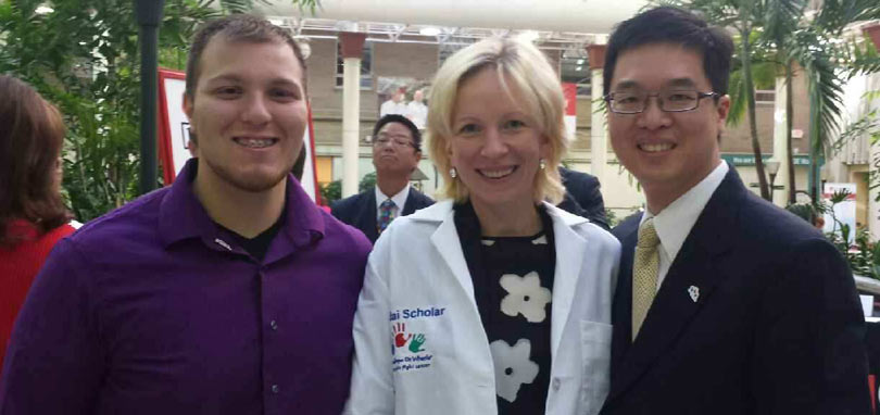 Daniel Kingsley with Dr. Agne Petrosiute and Dr. Alex Huang.