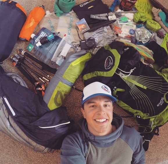 Greg with all his gear for the PCT.
