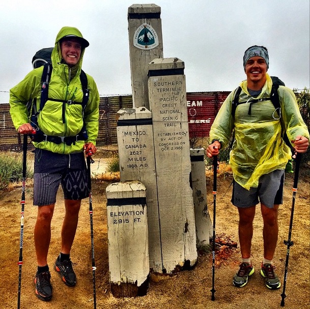 Greg Sagan and his friend and hiking partner Zac Barbiasz at the start of the PCT.