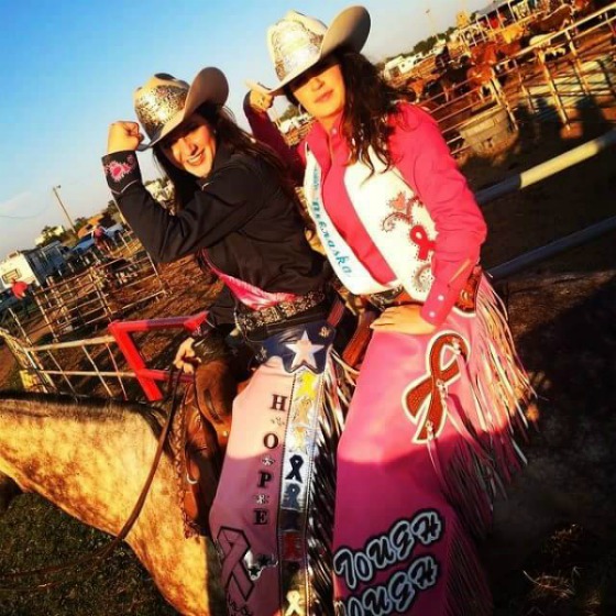 Katie Perry, Miss Rodeo Illinois 2014, wearing her special chaps