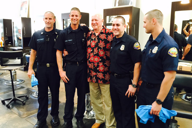 Dr. Shannon with the Orange County Fire crew that saved his life.