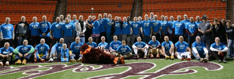 The Virginia Tech baseball team after their St. Baldrick's fundraiser