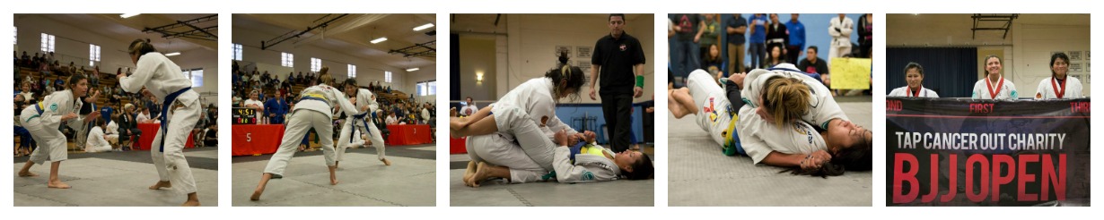BJJ practitioners compete during the Tap Cancer Out Winter Open