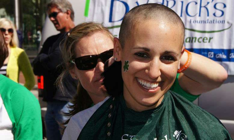 Dr. Yael Elfassy-Conner shaves with St. Baldrick's at her Savannah, Georgia event