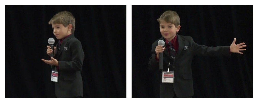 Finley Link gives his TEDx talk, titled  'Kids Can't Fight Cancer Alone.'