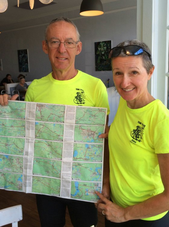 Kim and Jon pose with their final map