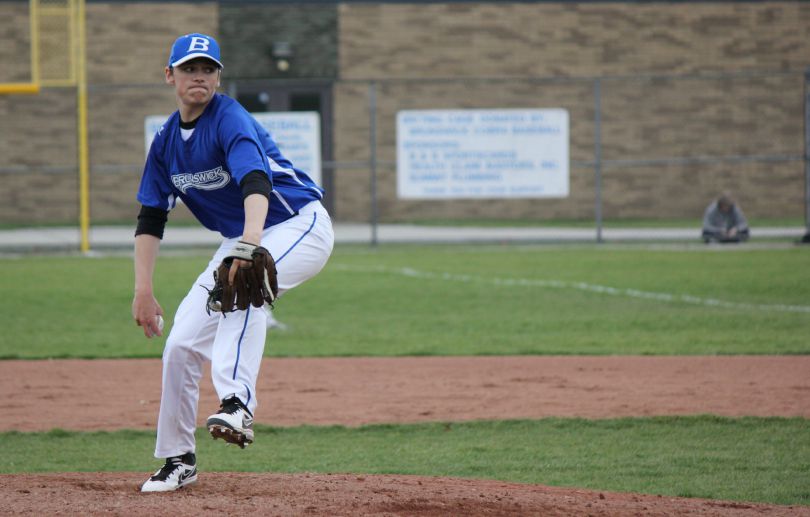 Josh throws a pitch on the mound