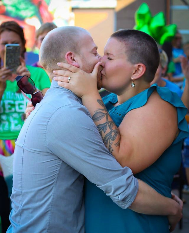 Caleb and Ashlee kiss after the proposal