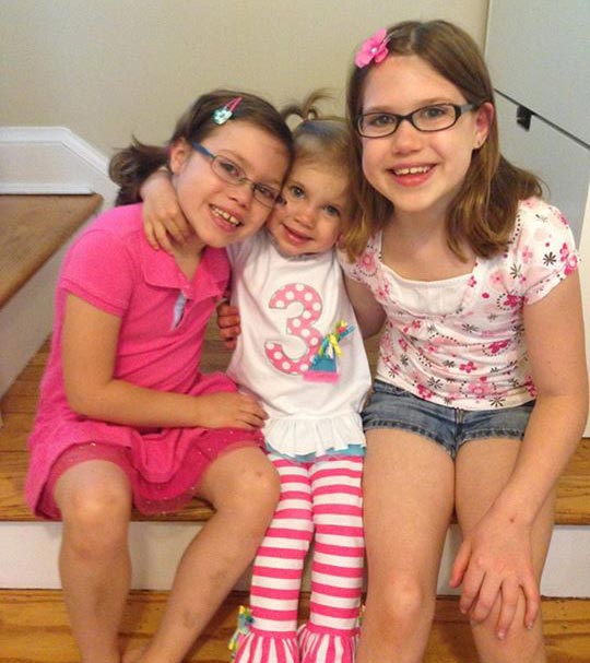 Abby and her sisters before relapse