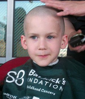 Caidan getting his head shaved