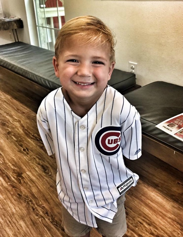 Rex sports his Cubs shirt at his doctor's appointment