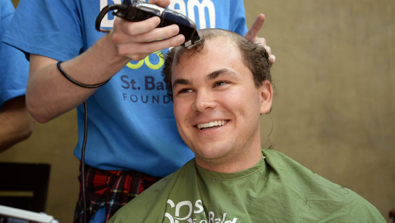 Man getting his head shaved