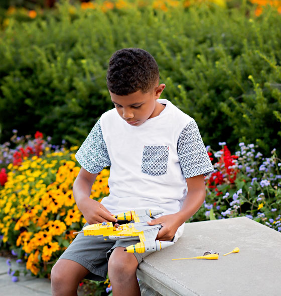 Isaac playing with his Legos