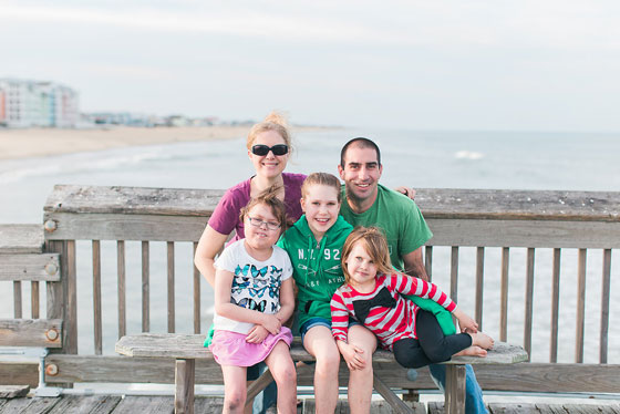 Abby and her family at the beach