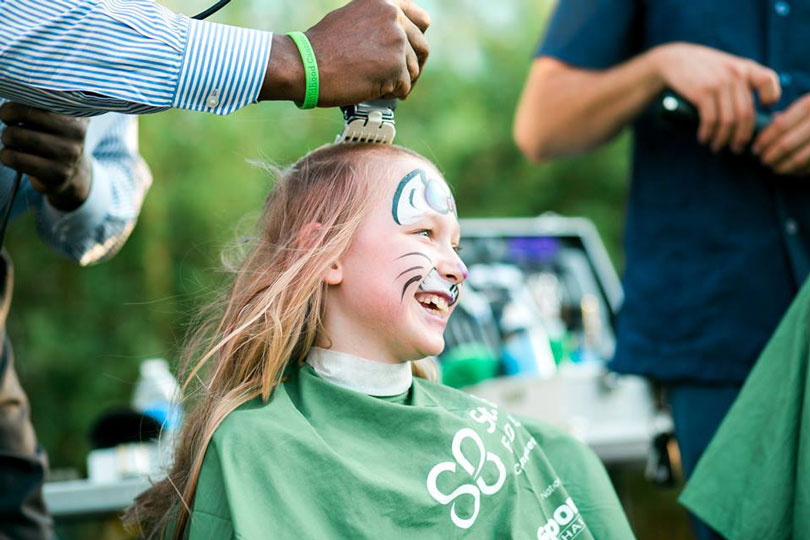 April goes bald for childhood cancer