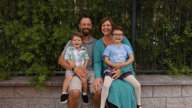 Annie and her family at Disneyland