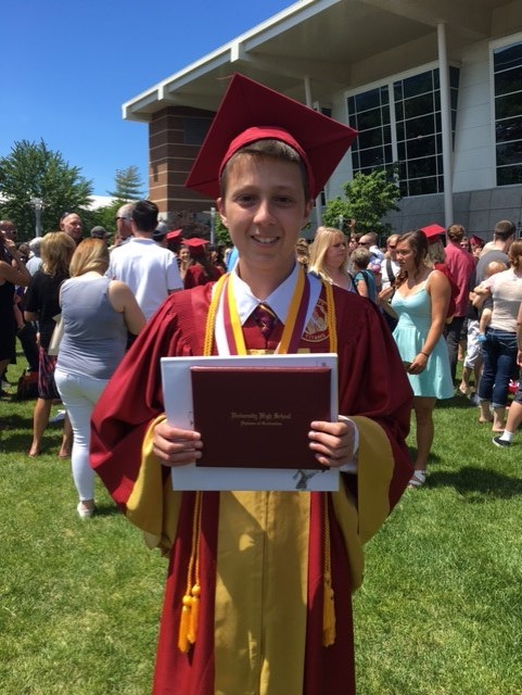 Mitch Carbon high school graduation day