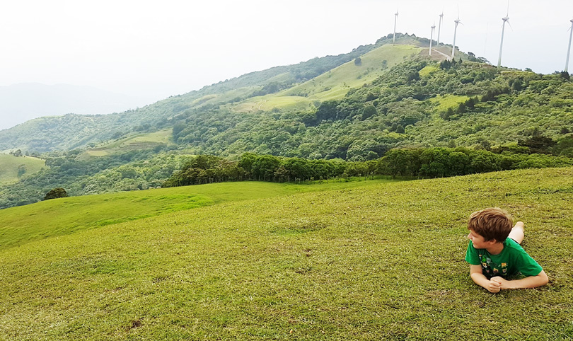 Phineas lies on a hilltop in Costa Rica