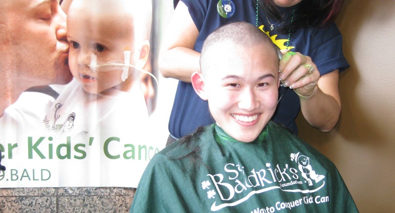 Dr. Jennifer Tsai shaves for St. Baldrick's