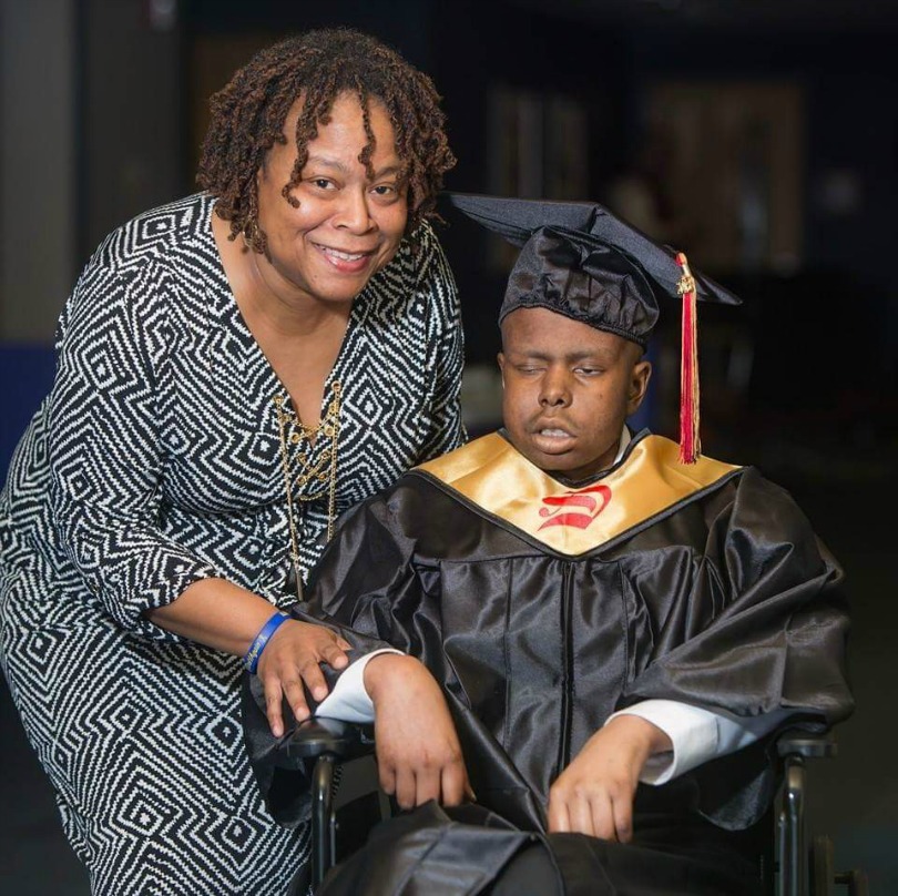 Wendy with her son at graduation