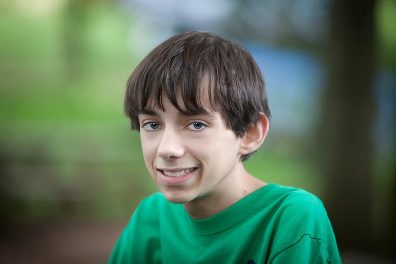 Ethan in his favorite green shirt