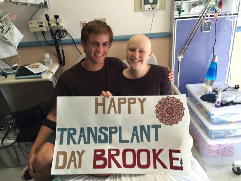 Brooke on the first day of her transplant