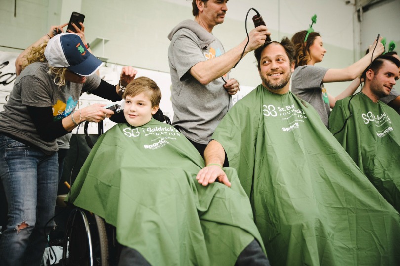 Shane gets a trim at his St. Baldrick's event