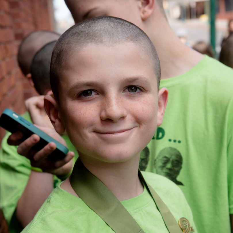 Bodie after his 2017 St. Baldrick's shave