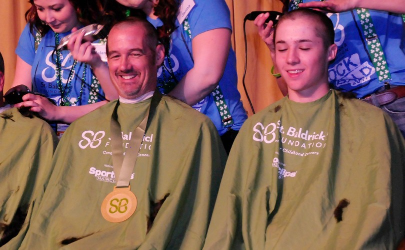 Kehl shaves with St. Baldrick's