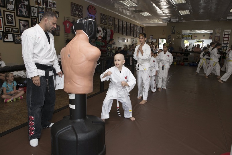 Honored Kid Grace during karate class