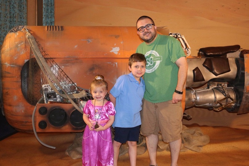 Jim and his kids during Star Wars Day on the Disney cruise